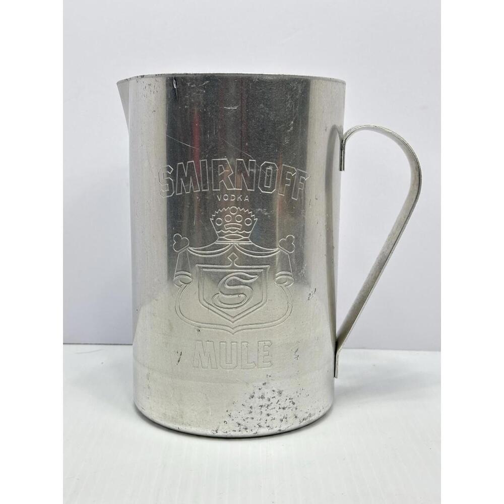Vintage 1980 SMIRNOFF VODKA MULE Moscow Mule Aluminum Pitcher Made in USA